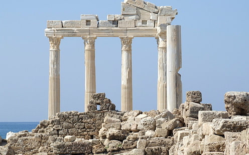 greek architecture building greece ancient, HD wallpaper HD wallpaper