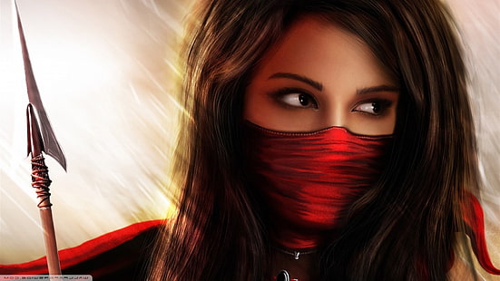 ninja, freccia, bruna, donne, maschera, frecce, ninja (guerriera), Sfondo HD HD wallpaper