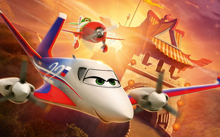 China, animation, Disney, green eyes, rally, trees, aircraft, International, eyes, wings, race, cartoon, Championship, Walt Disney, mask, action, Mexican, female, 2013, adventure, Russian, male, The Chupacabra, flag of Russia, air racing, Chinese wall, Russian aircraft, Chupacabra, aircraft Mexican, HD wallpaper