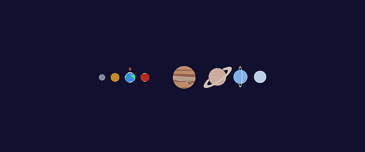 Układ Słoneczny, planeta, Ziemia, Saturn, Uran, Neptun, Mars, Wenus, Jowisz, Merkury, sztuka cyfrowa, przestrzeń, Tapety HD