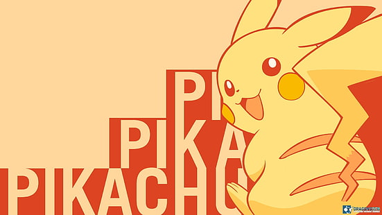 Pikachu illüstrasyon metin kaplaması, Pokémon, Pikachu, video oyunları ile, HD masaüstü duvar kağıdı HD wallpaper