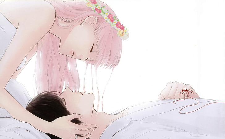 Couple amoureux, illustration de personnages anime homme et femme, artistique, anime, amour, couple, Fond d'écran HD