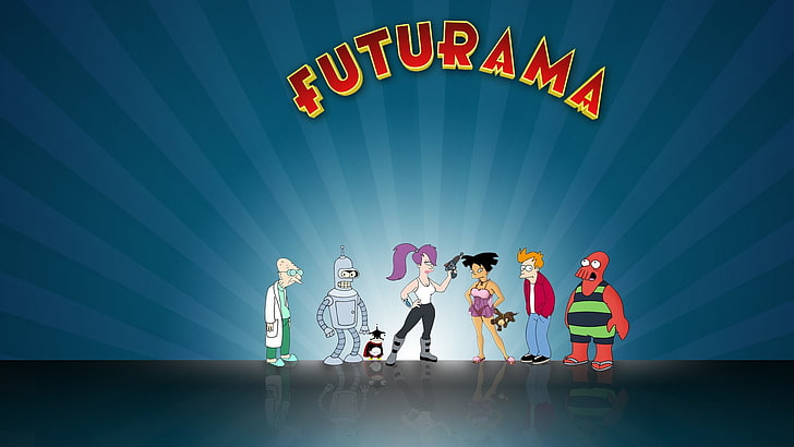 Futurama, Amy Wong, Bender (Futurama), Fry (Futurama), Leela (Futurama), Farnsworth 교수, Zoidberg (Futurama), HD 배경 화면