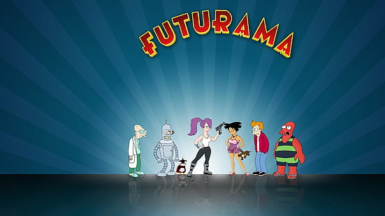 Futurama, Amy Wong, Bender (Futurama), Fry (Futurama), Leela (Futurama), Professor Farnsworth, Zoidberg (Futurama), Tapety HD HD wallpaper