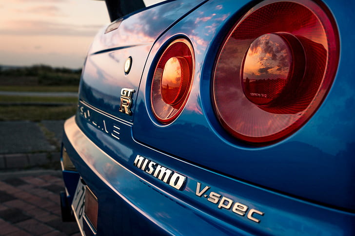 Nissan, Nissan Skyline GT-R R34, carro, azul, JDM, Nismo, HD papel de parede