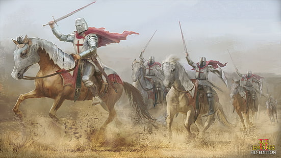 Age Of Empires, Cavalaria, Histórico, história, cavalo, Equitação, cavaleiro, Ordem Teutônica, videogame, HD papel de parede HD wallpaper