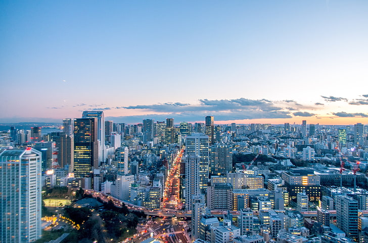 высотные здания, Япония, Токио, HD обои