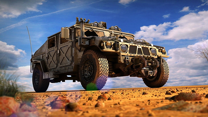 graues Fahrzeug, Armee, HMMWV, Fahrzeug, Militär, HD-Hintergrundbild