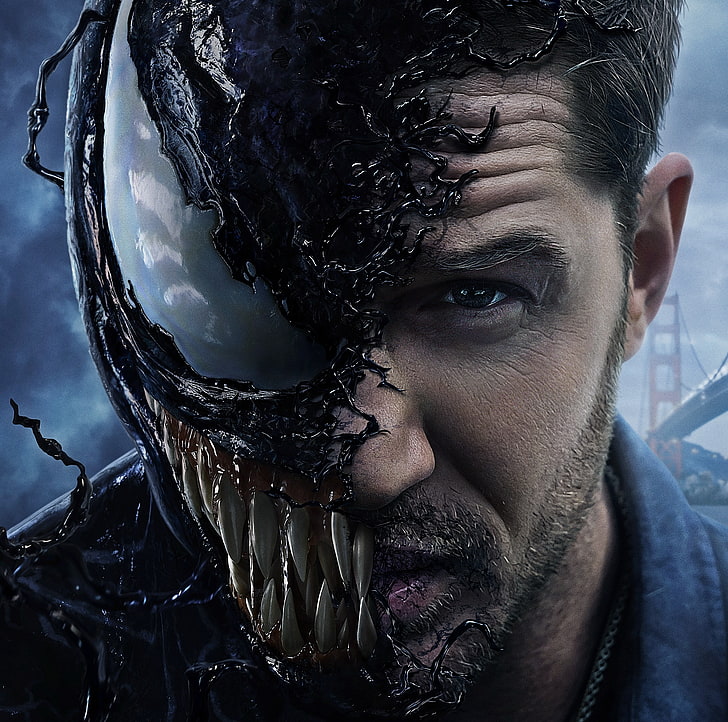 Tom Hardy as Venom, Action, Something, Alien, Parker, year, 2018, Horror, Michelle Williams, EXCLUSIVE, MARVEL, Spider-Man, Tom Hardy, Peter, Movie, Film, Dangerous, Anne, Sci-Fi, Brock, Thriller, Woody Harrelson, Horrible, Eddie, Columbia Pictures, peter parker, Sony Pictures, Teeth, eddie brock, Tom Holland, Thing, Stranger, Sequel, Spider-Man: Homecoming, Marvel Studios, Marvel Entertainment, VENOM, Merge, Terrible, HD wallpaper