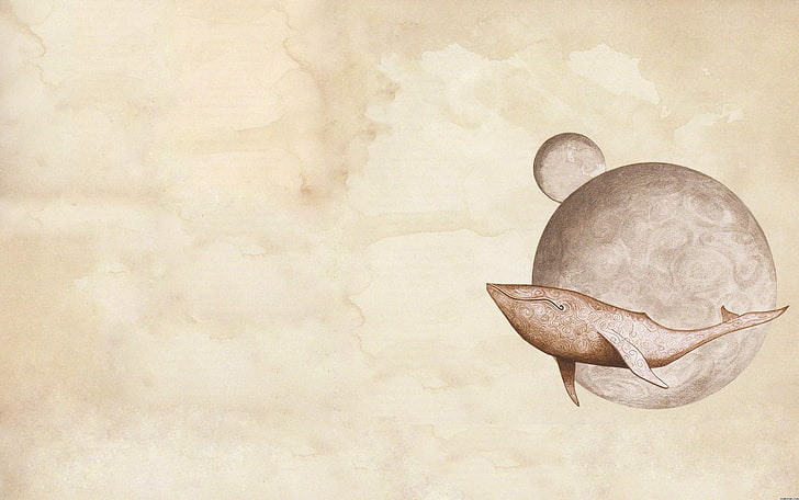 Gojira, artwork, whale, fantasy art, HD wallpaper