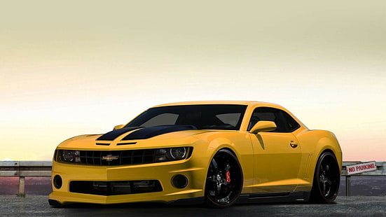 Шевроле Камаро, Chevrolet, желтые автомобили, авто, автомобиль, HD обои HD wallpaper