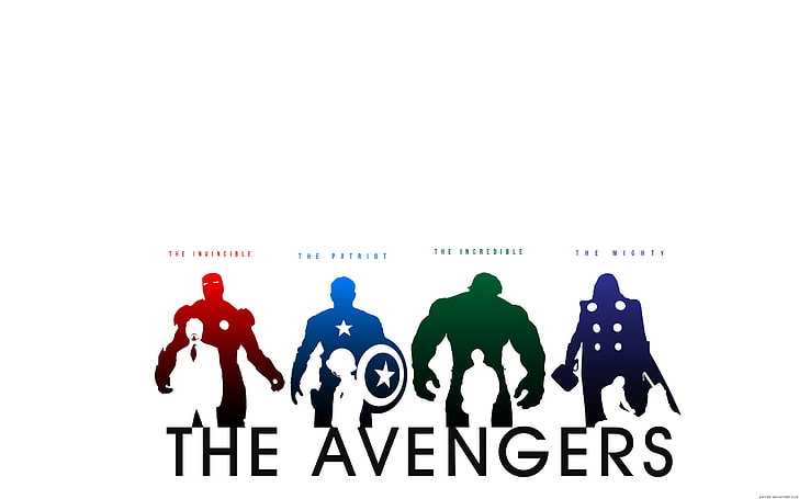 Illustration des Avengers, Les Vengeurs, Thor, Captain America, Hulk, Iron Man, Fond d'écran HD