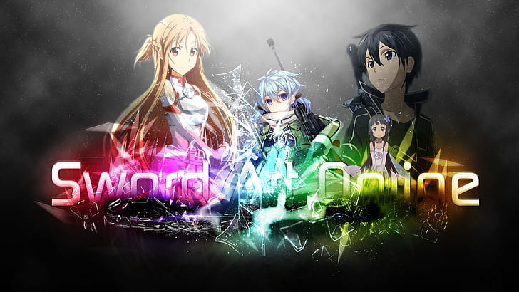 Sword Art Online, Anime, Asuna Yuuki, Kirito (Sword Art Online), Sinon (Sword Art Online), Yui (Sword Art Online), Fondo de pantalla HD