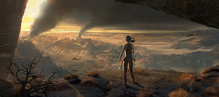 Възходът на: Tomb Raider, Лара Крофт, приложение за игра на Tomb Raider, Възходът на: Tomb Raider, Лара Крофт, момиче, изкуство, HD тапет