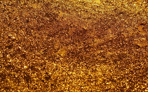 gold glitter, gold, background, texture, surface, sheen, HD wallpaper HD wallpaper