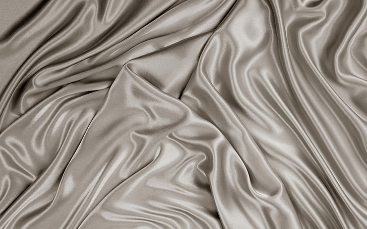 gray garment, satin, gray, silk, cloth, texture, HD wallpaper