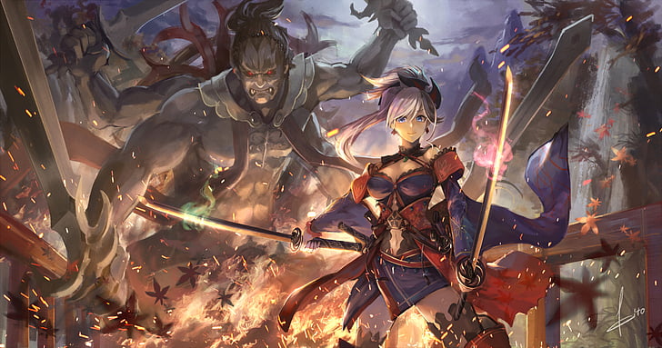Fate Series, Fate / Grand Order, Miyamoto Musashi, Wallpaper HD