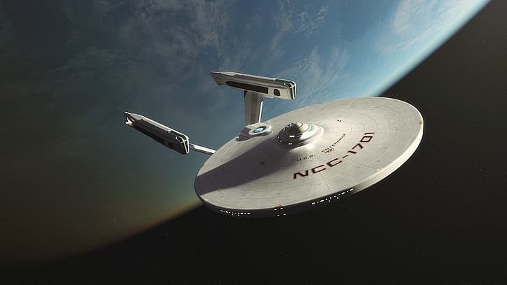 Звездный путь, научная фантастика, космический корабль, USS Enterprise NCC-1701, HD обои