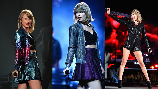 Taylor Swift, cantante, occhi azzurri, collage, Sfondo HD HD wallpaper