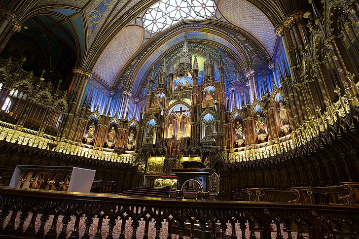 Canada, Church, religion, the altar, The Notre Dame Basilica, Basilique Notre Dame de Montreal, HD wallpaper