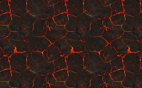 черно-красные цифровые обои, лава, текстура, огонь, красный, природа, скала, HD обои HD wallpaper