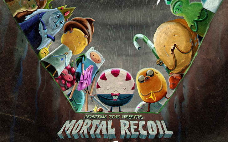 Wallpaper digital Mortal Recoil, Adventure Time, Finn the Human, Jake the Dog, Raggedy Princess, Ice King, Wallpaper HD