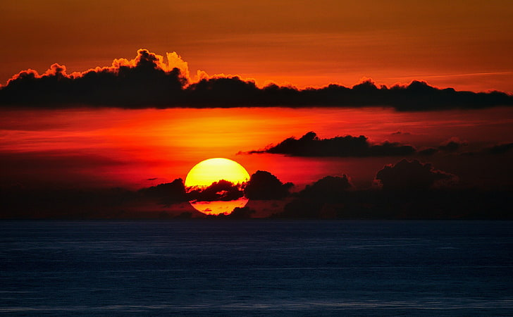 Roter Himmel, Big Sun Set, Sonnenuntergang, Natur, Sonne und Himmel, Sonnenuntergang, Asien, Fotografie, China, Wolken, Taiwan, Redsky, HD-Hintergrundbild
