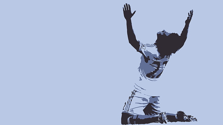 ilustrasi pemain sepak bola pria, Chelsea FC, sepak bola, seni digital, angkat tangan, minimalis, pria, olahraga, olahraga, Wallpaper HD