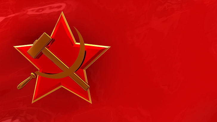 USSR flag, red, flag, symbol, USSR, the hammer and sickle, HD wallpaper
