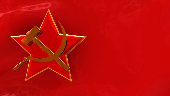 USSR flag, red, flag, symbol, USSR, the hammer and sickle, HD wallpaper HD wallpaper
