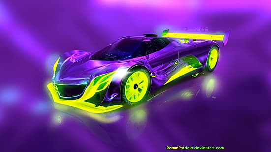 Mazda Furai, автомобиль, 3D графика, рендер, автомобиль, концепт-кар, Mazda, светящийся, цифровое искусство, RammPatricia, отражение, HD обои HD wallpaper