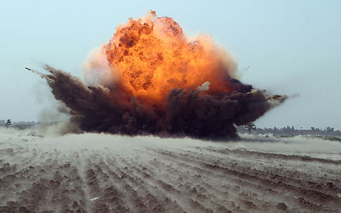 انفجار حريق أحمر ، جيش ، انفجار، خلفية HD HD wallpaper
