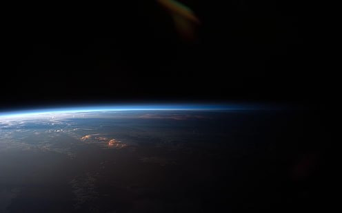 Luz no horizonte, vista da terra do espaço sideral, terra, planeta, espaço, redondo, HD papel de parede HD wallpaper