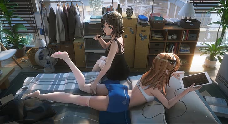 Anime, anime girls, white stockings, HD wallpaper | Wallpaperbetter