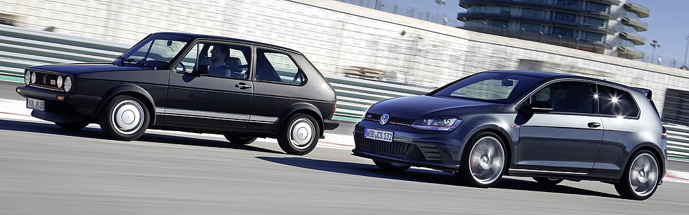 Volkswagen Golf GTI, pistas de carreras, automóvil, vehículo, desenfoque de movimiento, Fondo de pantalla HD HD wallpaper