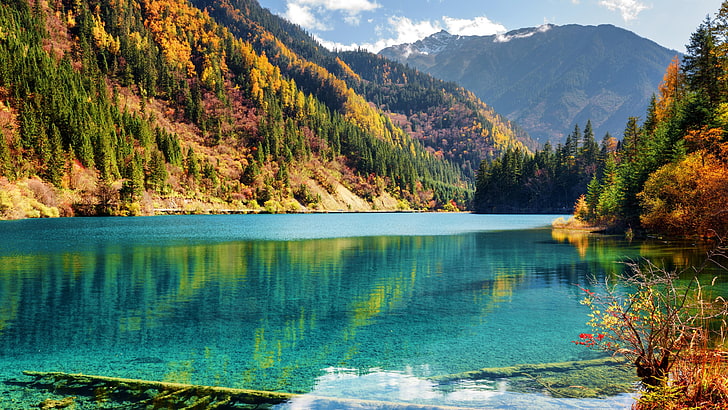 jiuzhaigou, jiuzhaigou doğa rezervi, doğa rezervi, dağ gölü, min shan dağ silsilesi, asya, çin, ağaç, tibet, yansıma, milli park, jiuzhai vadisi milli park, dağ, jiuzhaigou vadisi, göl, çöl, sonbahar, su,doğa, HD masaüstü duvar kağıdı