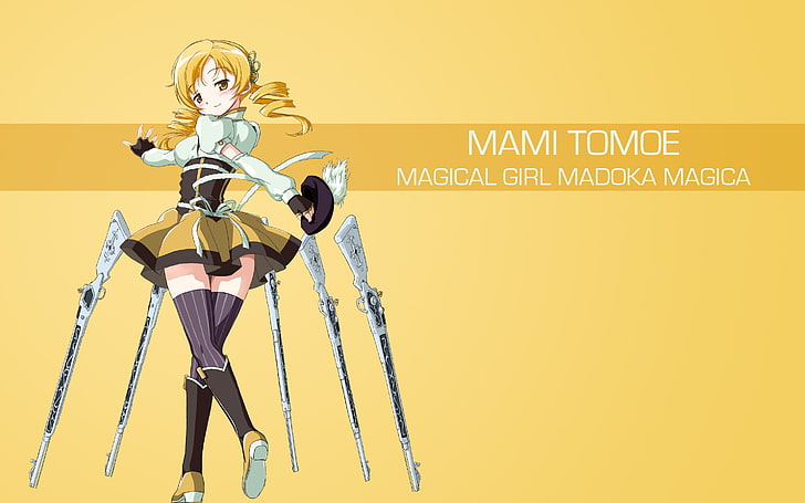 Mahou Shoujo Madoka Magica, Tomoe Mami, chicas anime, Fondo de pantalla HD
