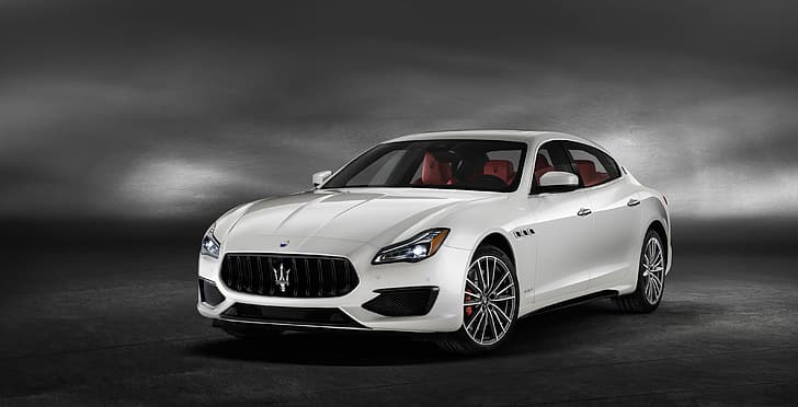 auto, Maserati, Quattroporte, white, GranSport, HD wallpaper