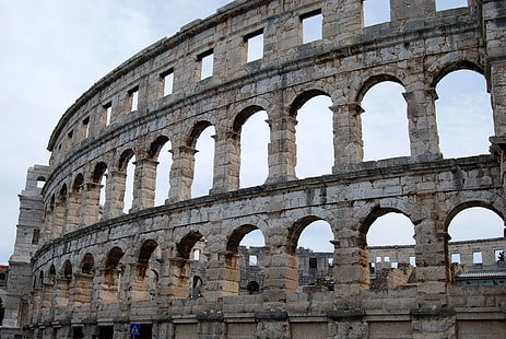 antique, croatia, istria, monuments, pula, pula arena, the amphitheater, the coliseum, HD wallpaper HD wallpaper