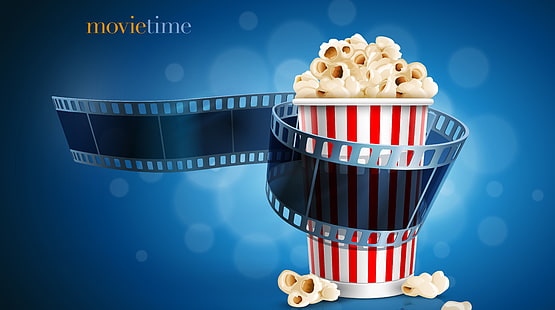 Movie Time, Food and Drink, cinéma, pop-corn, movietime, Fond d'écran HD HD wallpaper