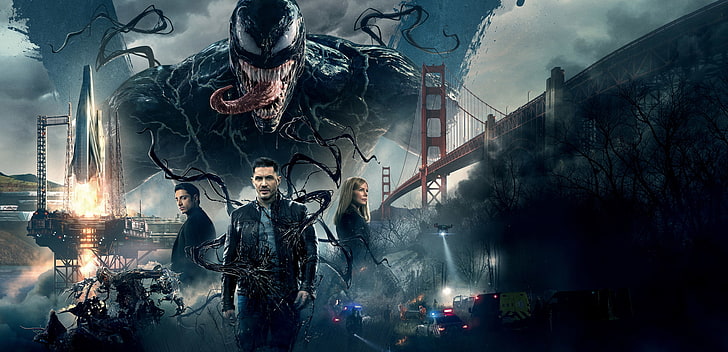 Movie, Venom, Michelle Williams, Riz Ahmed, Tom Hardy, HD wallpaper