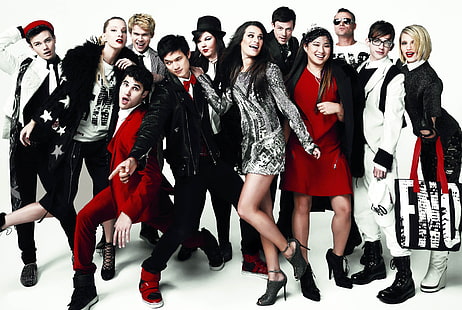 Glee cast обои, сериал, мода, Glee, неудачники, Леа Мишель, HD обои HD wallpaper