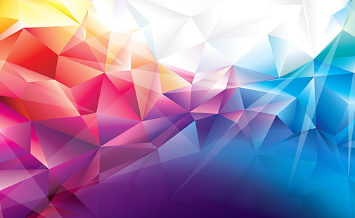 Bunter Hintergrund, mehrfarbige geometrische Tapete, Aero, bunt, abstrakt, modern, Farben, geometrisch, Polygone, HD-Hintergrundbild HD wallpaper