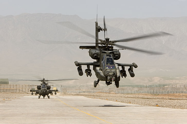 AH-64, ударный вертолет, армия США, Apache, ВВС США, HD обои