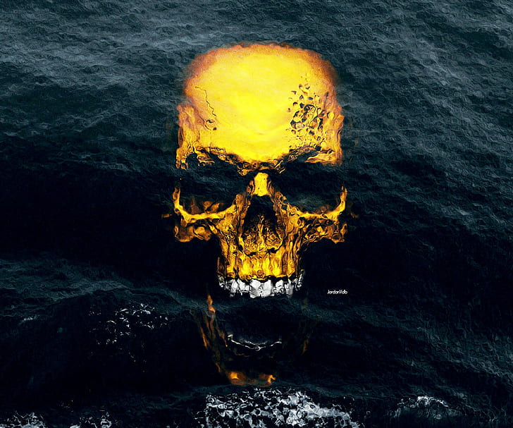 gold, pacific ocean, skull, gold, pacific ocean, skull, HD wallpaper