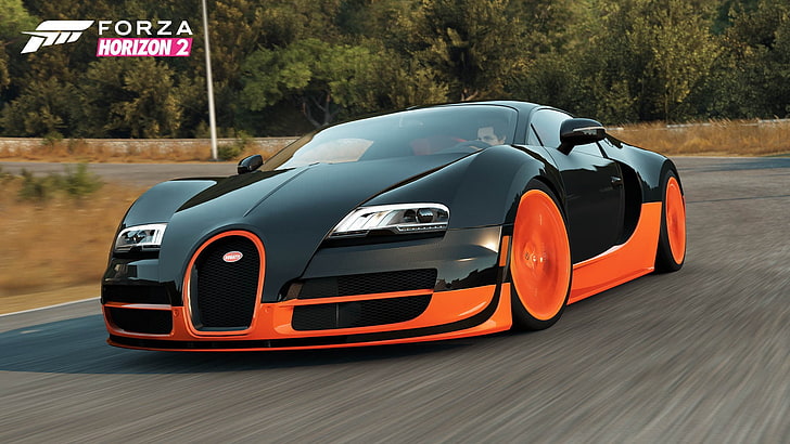 Capa do jogo Forza Horizon 2, Bugatti Veyron, Forza Horizon 2, videogame, carro, HD papel de parede