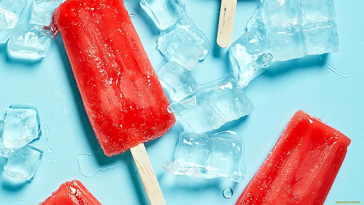 food, sweets, ice cubes, popsicle, HD wallpaper