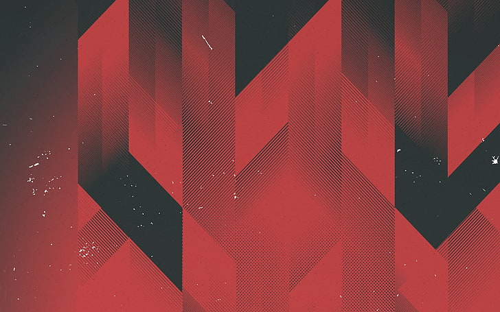red and black wooden cabinet, digital art, abstract, HD wallpaper