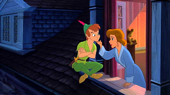 Peter Pan och Wendy Darling engelsk tjej som bor i London Disney-tecken Skärmdump Bild 1920 × 1080, HD tapet HD wallpaper