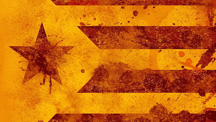 brown and red flag illustration, Catalonia, Estelada, flag, HD wallpaper